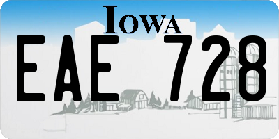 IA license plate EAE728