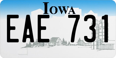 IA license plate EAE731