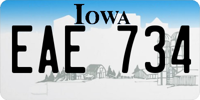 IA license plate EAE734