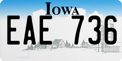 IA license plate EAE736