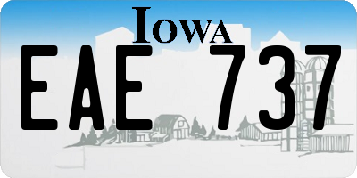 IA license plate EAE737