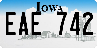 IA license plate EAE742