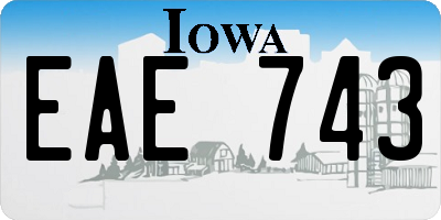 IA license plate EAE743