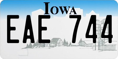 IA license plate EAE744