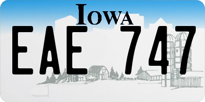 IA license plate EAE747