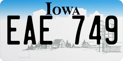 IA license plate EAE749