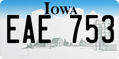 IA license plate EAE753