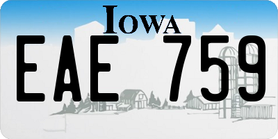 IA license plate EAE759