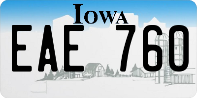 IA license plate EAE760