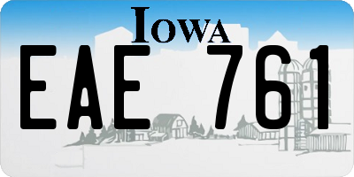 IA license plate EAE761