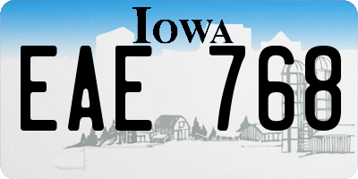 IA license plate EAE768