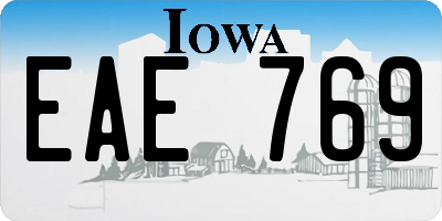 IA license plate EAE769