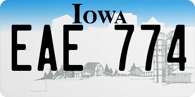 IA license plate EAE774