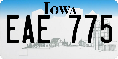 IA license plate EAE775