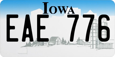 IA license plate EAE776