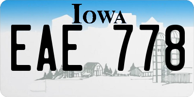 IA license plate EAE778