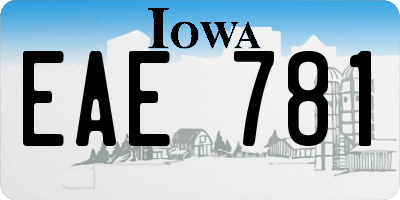 IA license plate EAE781