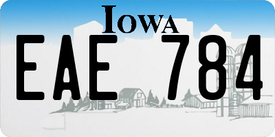 IA license plate EAE784