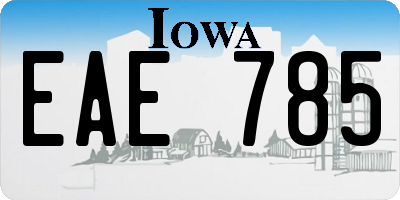 IA license plate EAE785