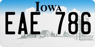 IA license plate EAE786