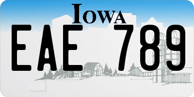 IA license plate EAE789