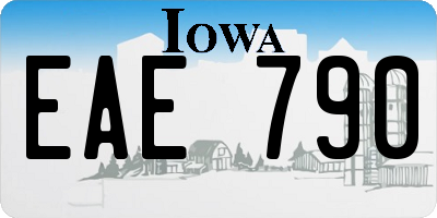 IA license plate EAE790