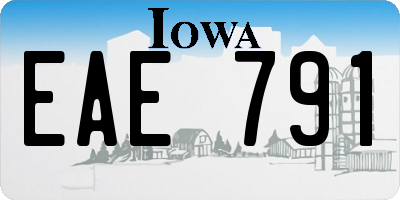 IA license plate EAE791