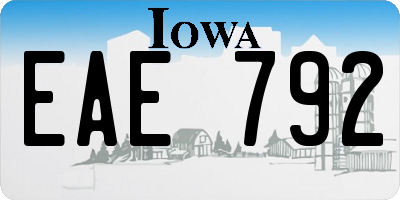 IA license plate EAE792