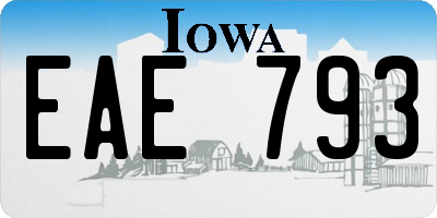 IA license plate EAE793