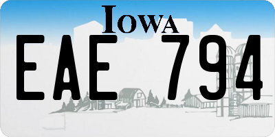 IA license plate EAE794