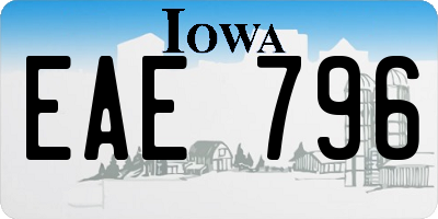 IA license plate EAE796