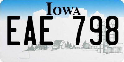 IA license plate EAE798