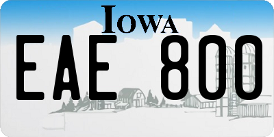 IA license plate EAE800