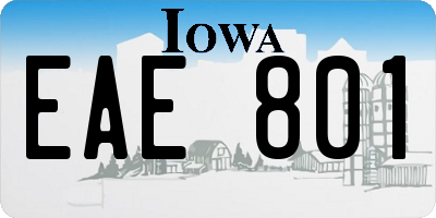 IA license plate EAE801