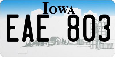 IA license plate EAE803