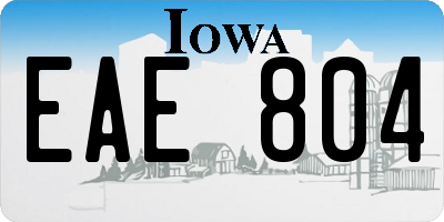 IA license plate EAE804