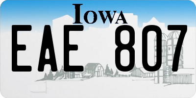 IA license plate EAE807