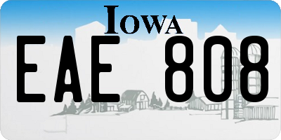 IA license plate EAE808