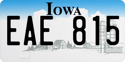 IA license plate EAE815