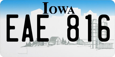 IA license plate EAE816