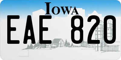 IA license plate EAE820