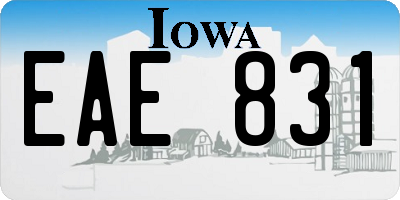 IA license plate EAE831