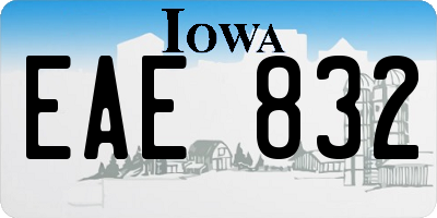 IA license plate EAE832