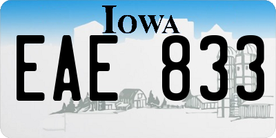 IA license plate EAE833