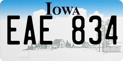 IA license plate EAE834