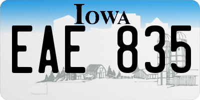 IA license plate EAE835