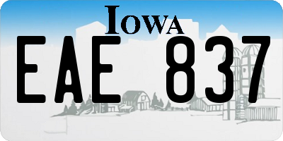 IA license plate EAE837