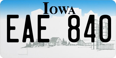 IA license plate EAE840