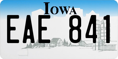 IA license plate EAE841