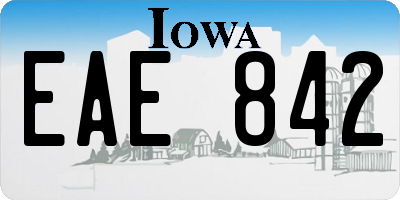 IA license plate EAE842